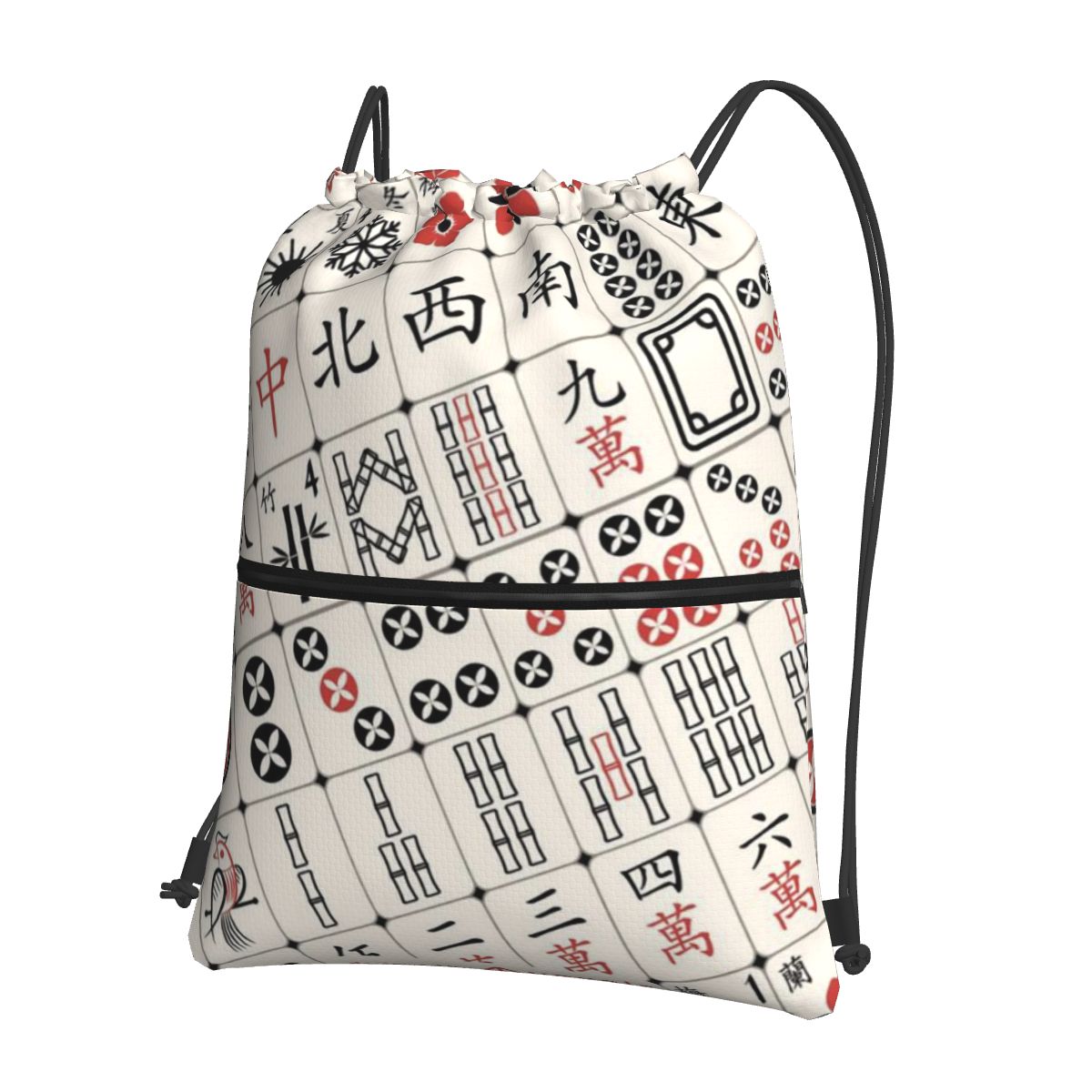 Tile Bag Drawstring - Zaini con motivo Mahjong, borse alla