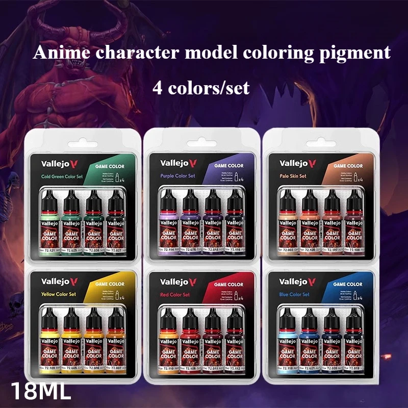 Miniature Painting Set - 18 m/bottiglia 4 colori/set di protezione
