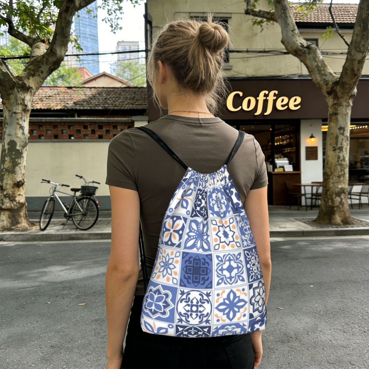 Zaino con coulisse portatile d - Tile Bag Drawstring recensione e prezzo
