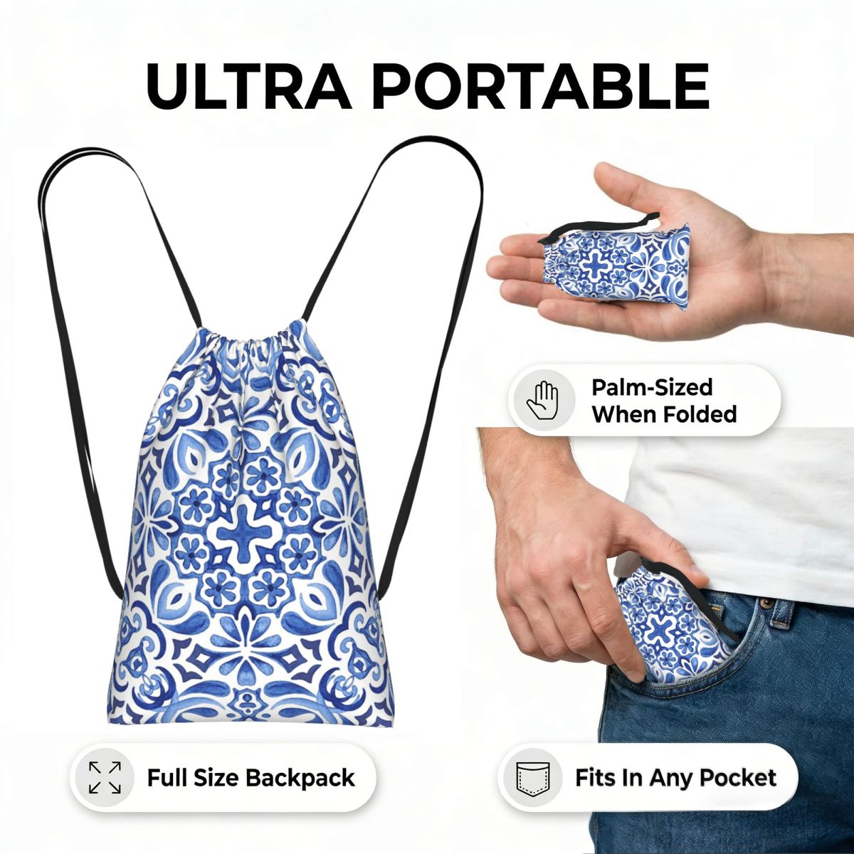 Zaino con coulisse in tessuto  - Tile Bag Drawstring recensione e prezzo