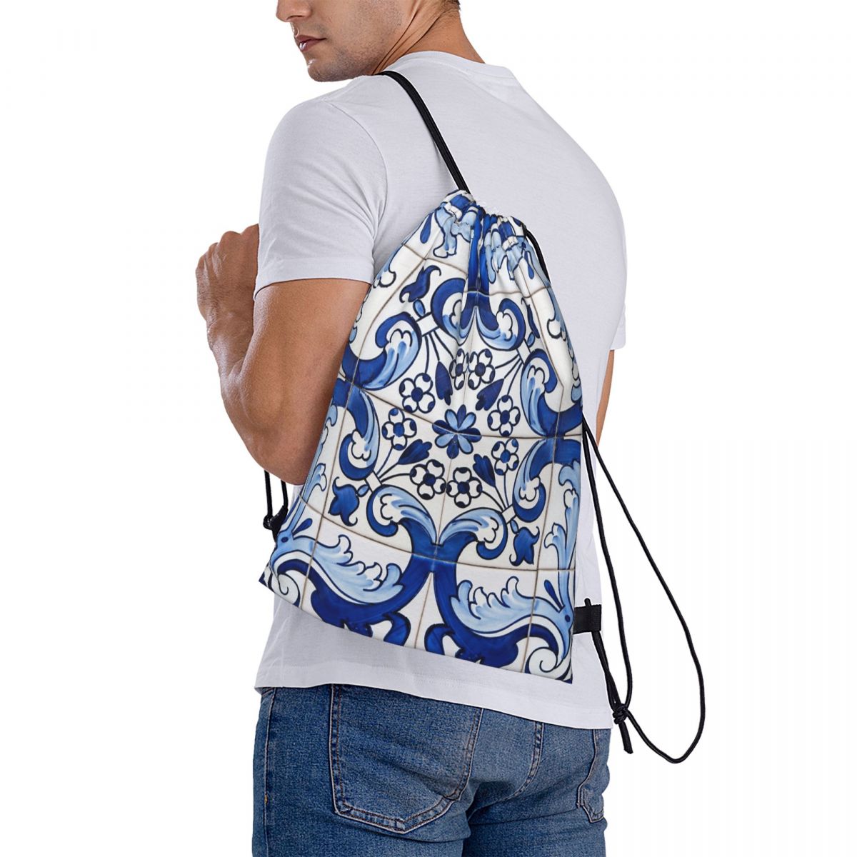 Zaini con motivo floreale in a - Tile Bag Drawstring recensione e prezzo