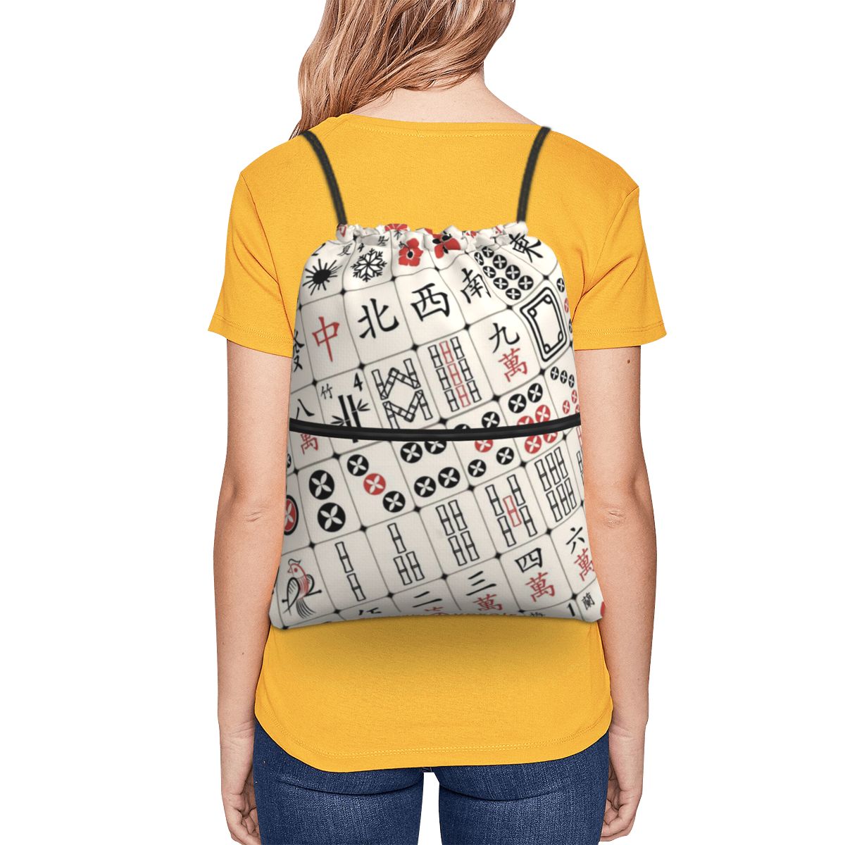 Zaini con motivo Mahjong, bors - Tile Bag Drawstring recensione e prezzo